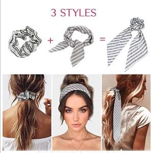 Silk Satin Hair Scrunchies Scarf hair ties pony